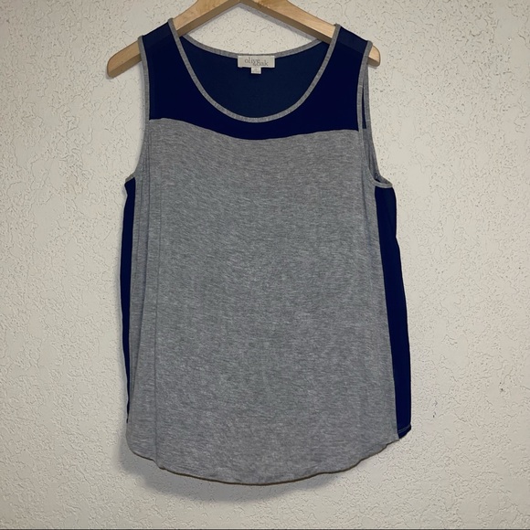 Olive & Oak heather gray and navy blue tank top women size XL - Picture 2 of 7